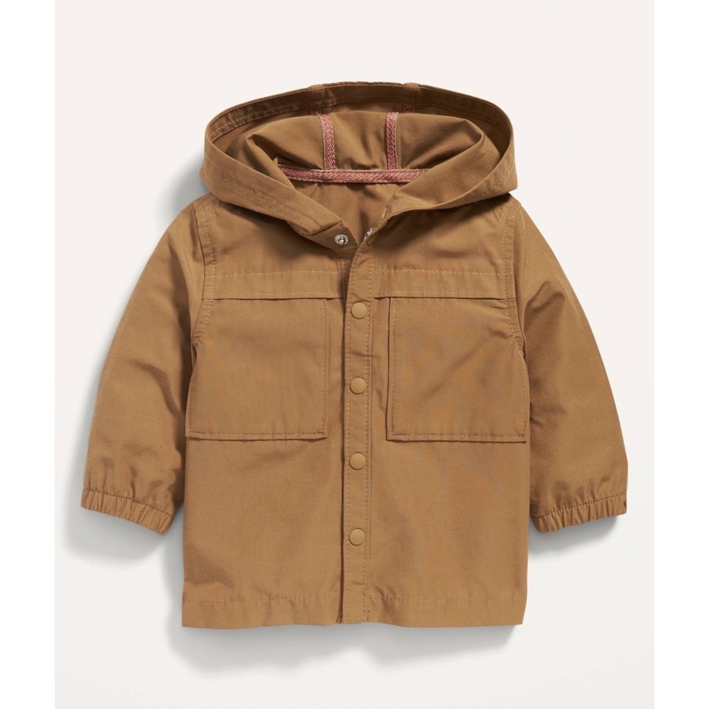NWOT Old Navy Brown Hooded Hybrid Shacket for Baby Size 3-6M